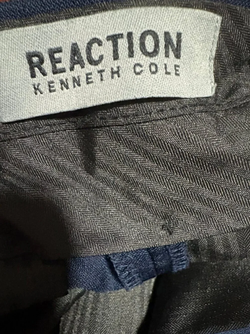 Kenneth Cole Reaction Navy Blue Dress Pants Mens 36x32 Flat Front Career